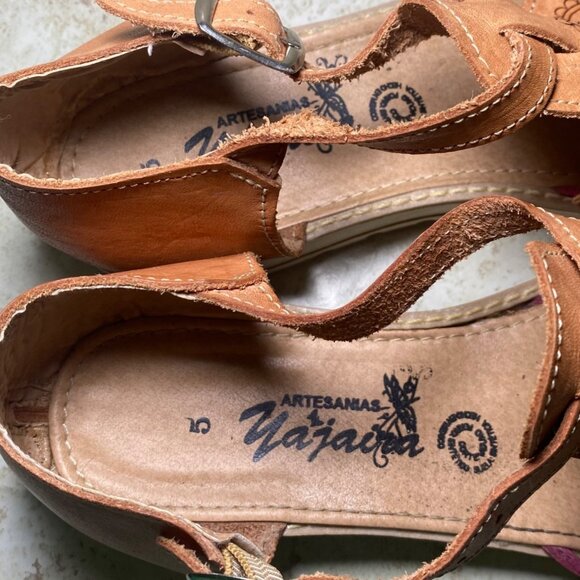 Handcrafted Leather Sandals Guaraches By Artesanas Yajaira Vacation Casual Boho - Picture 5 of 8